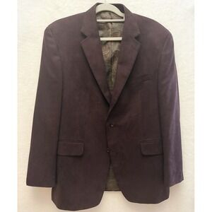 Ralph Lauren Mens Faux Suede Jacket Blazer Mulberry 42S Old Money Paisley Lining